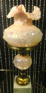 Vintage Fenton Pink Iridescent Milk Glass Lamp By Heavensarchives 220 00 Olielamp