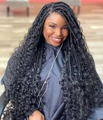 7 packs passion twist hair 18 inch water wave hair crochet braiding hair curly crochet hair ombre bohemian braids synthetic passion twist crochet braid hair extensions (22 strands/pack,t1b/bug) 4.5 out of 5 stars 88. How To Curl Box Braids 10 Styling Ideas For 2020