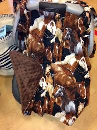 Western Baby Car Seat Cover Made With 100 Cotton Horse Fabric Zipper In Front Soft Brown Cozy Lining Western Babies Baby Car Seats Baby Boy Background