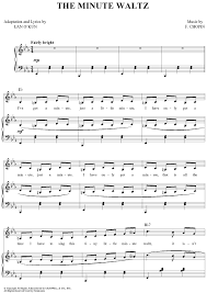 The Minute Waltz Sheet Music Digital Sheet Music Audition Songs