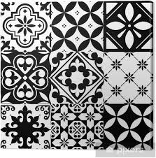 Spanische fliesen gehören seit jahren zu den interessanten produkten im fliesen markt. Leinwandbild Spanische Fliesen Marokkanische Fliesen Design Nahtlose Schwarze Muster Pixers Wir Leben Um Zu Verandern