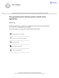 PDF) The pseudoscience behind public health crisis legislation