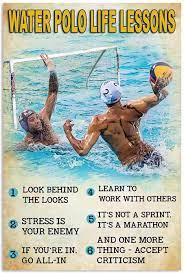 Playing polo is like trying to play golf during an earthquake. Amazon Com Gearsly Water Polo Life Lessons It S A Marathon Poster Unframed Motivational Quote Wall Art Home Decor Print Posters Prints