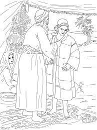 Jacob Giving Joseph The Coat Of Many Colors Coloring Page Coat Of Many Colors Coloring Pages Bible Drawing