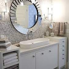 The designer loves bird wallpapers and this one is perfect for this bathroom. Sarah Richardson Bathroom Houzz