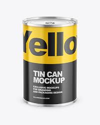 Download Tin Can W Glossy Finish Mockup In Can Mockups On Yellow Images Object Mockups PSD Mockup Templates
