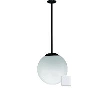 Dabmar 18 In 30w Led Drop Down Globe Ceiling Light W 24 In Stem 85v 265v 5000k White Dabmar D7502 24 Led30 W Homelectrical Com