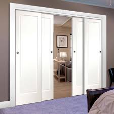 Four Sliding Doors And Frame Kit Cesena White 1 Panel Door Prefinished White Interior Doors Sliding Doors Flush Doors