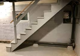 If the basement walls are painted, then waterproof paint is the best option as concrete and silicate based sealers cannot be used on painted surfaces. Waterproofing A Concrete Basement Wall With A Staircase In The Way Home Improvement Stack Exchange