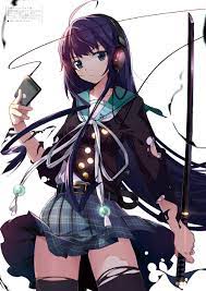 Hình nền : hình minh họa, tóc dài, Anime cô gái, hoạt hình, tóc đen, thanh kiếm, tai nghe, Truyện tranh, Quần áo rách nát, Mangaka, Nghệ sĩ truyện tranh, truyện tranh