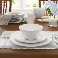 This collection features both 20 piece & 57 piece sets. Vanilla Swirl 18 Piece Bone China Dinnerware Set Service For 6 Reviews Birch Lane