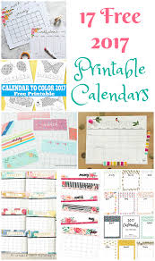 8 calendar styles for any need in pdf format. 17 Free Printable 2017 Calendars The Suburban Mom