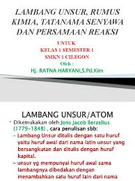 15 desember 1983 diresmikan oleh : Lambang Unsur Rumus Kimia Tatanama Senyawa