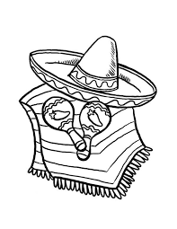 Mexican Fiesta Sombrero And Caracas For Cinco De Mayo At At Mexican Fiesta Coloring Page Coloring Pages Dance Coloring Pages Coloring Pages For Kids