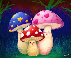 Cute Mushroom In Spring Red Lovely Seasons Illustrations Drawings Bright Grass Beautiful Di Spring Wallpaper Mushroom Wallpaper Spring Wallpaper Hd