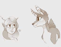 Requested By Alyssa Their Oc Next To A Deer By Lilgreendino Cool Drawings My Drawings Drawings