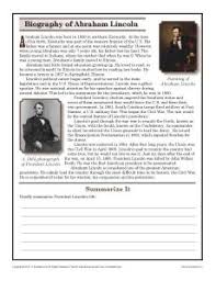 Abraham Lincoln 7th Grade Reading Comprehension Worksheet Reading Comprehension Worksheets 7th Grade Reading Reading Comprehension