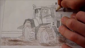 Vector artistic pen and ink drawing of old tractor. The M Comment Dessiner Un Tracteur Fendt Favorit 816 Youtube