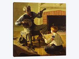 Shop the the banjo player reproduction painting by william sidney mount. The Banjo Player Art Print By Norman Rockwell Icanvas