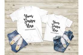 Mommy And Me White Shirts Matching Family T Shirts Mockup 281620 Mock Ups Design Bundles In 2020 Matching Family T Shirts Shirt Mockup Clothing Mockup