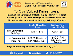 With the higher cost estimate, peak brt costs 24% more than lrt. Lrt 2 To Shorten Operating Hours Amid Surge Of Covid 19 Cases Light Rail Transit Authority