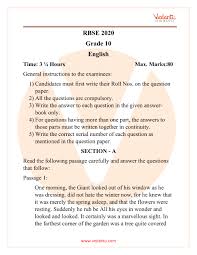 All the units mentioned in the cbse 10th maths syllabus are important because the final question paper is prepared as per the syllabus. Rbse Class 10 English Question Paper 2020