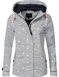 Peak Time Damen Ubergangs Jacke Outdoorjacke L60031 Navy Weiss Gestreift Gr L Fashion Women Jackets