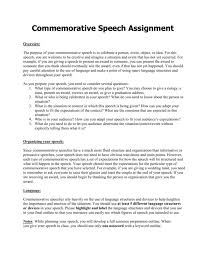 It is a process of plotting and let us explore the sample speech outline examples by downloading the below documents. Commemorative Speech Assignment