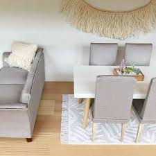 Dollhouse miniature 1 24 scale patio set 5 pc white wire #eiwf291. Pretty Little Minis Fabric Covered Dining Chairs For Your Miniature Modern Dollhouse