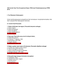 Download soal, kunci jawaban, dan pembahasan essay ksm kimia tahun 2015 format pdf, link ada di halaman terakhir. Contoh Soal Kisi Cpns