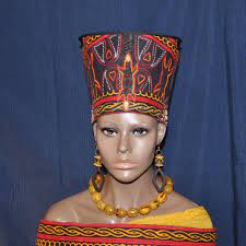 Reserved For Ann Nefertiti Hat Queen Of Cameroon Hat Etsy African Hats Black And Red Nefertiti