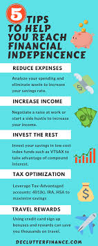 5 Tips To Help You Reach Financial Independence Declutter Finance Financial Independence Personal Finance Budgeting Finances