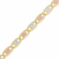 Gold chains make a perfect choice for men, women, and gifts for special occasions. Made In Italy 040 Gauge Pave Valentino Chain Bracelet In Tri Tone Gold 7 Piercing Pagoda