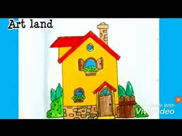 رسم منزل سهل خطوة بخطوة house drawing easy step by step youtube art