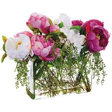 When creating your faux bois design, be sure to sketch it first using a dry erase marker to get the look you. Pink And White Peony 19 Wide Faux Flowers In Glass Vase 1r311 Lamps Plus