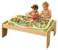 Bigjigs Toys Train Table Set Activity Tables At Hayneedle Train Set Table Toy Train Table Toy Trains Set