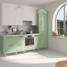 Porte De Cuisine Delinia Id Sevilla Vert Sauge Brillant H 76 8 X L 29 7 Cm Leroy Merlin