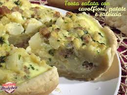 Torta salata cavolfiore e pancetta. Torta Salata Con Cavolfiore Patate E Salsiccia