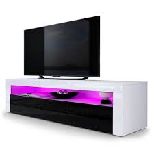 Tv Lowboard Valencia Vladon Farbe Weiss Matt Schwarz Glanzend Weiss Glanzend Beleuchtung Inklusive Ja Tv Stand Wayfair Glass Tv Stand Tvs