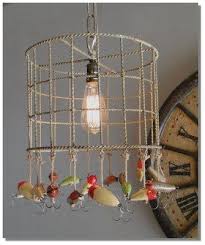 Fishing Lures Lodge Chandelier Old Antique Style Iron Wood Lot Ceiling Light Ebay Fishing Room Fishing Decor Cabin Decor