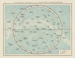 Northern Hemisphere Constellation Night Sky Star Chart The Times 1900 Map