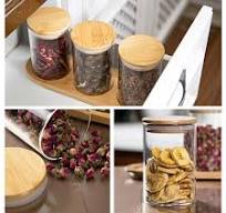 N/A 4-Pack 850ml Glass Storage Jars with Bamboo Lids - Transparent,  Airtight, Versatile - 85x150mm - 8.5E+2ml - 4 Count - Elegant Classic -  Glass Jar ...
