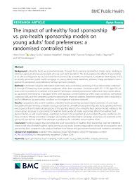 Image courtsey of cancer council victoria. Pdf The Impact Of Unhealthy Food Sponsorship Vs Pro Health Sponsorship Models On Young Adults Food Preferences A Randomised Controlled Trial