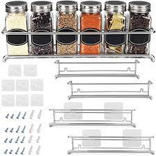 Cabinet organization bring organization to your kitchen by using kitchen cabinet organizers. Spice Rack Organizer For Cabinet Door Kitchen Pantry Organization And Storage Set Of 4 Chrome Tiered Hanging Shelf For Spice Jars And Seasonings Door Mount Wall Mounted Under Sink Shelves