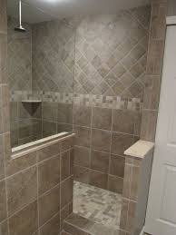 Walk In Tile Shower No Door Google Search Master Bathroom Shower Bathroom Remodel Shower Doorless Shower Design