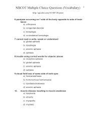Nbcot Multiple Choice Questions Vocabulary Page 2 Occupational Therapy Assistant Occupational Therapy Schools Occupational Therapy Kids