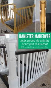 They are certainly one of the most common types of stairs found in both residential and the l shaped stair is a variation of the straight stair with a bend in some portion of the stair. Beautiful Stair Railing Renovation Using The Existing Newel Post And Handrail Tda Decorating And Design Featured Home Diy Diy Home Improvement Updating House