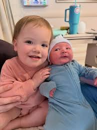 Spending his first day of the year taking his •BIG BROTHER• duties very  seriously. We can't wait to welcome •BABY SISTER• in July! 🩷