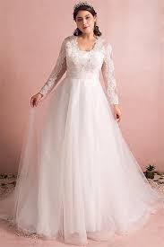 Shop target for plus size dresses you will love at great low prices. A Line Long Sleeve Tulle Lace Plus Size Wedding Dress With Buttons
