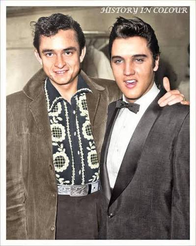 Johnny Cash and Elvis Presley in 1956.